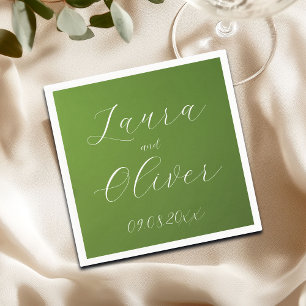 Elegante Moosgrüne Hochzeit Serviette