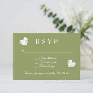 Elegante moosgrüne UAWG Hochzeitskarten RSVP Karte