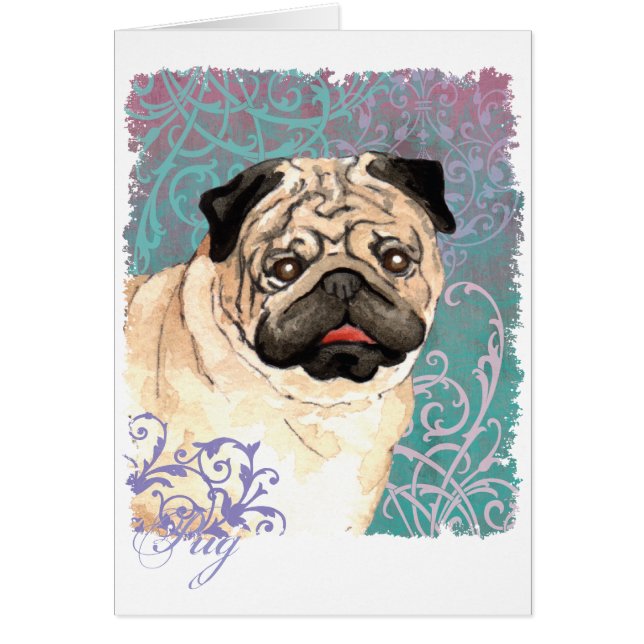 Elegante Mops Card (Vorne)