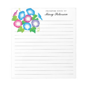 Elegante Morning Glory Blume Personalisiert Notizblock