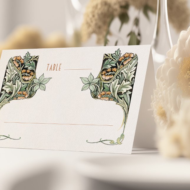 Elegante morris-Inspirierte Hochzeitstippkarten (Von Creator hochgeladen)