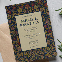 Elegante Morris Violet & Columbine Pattern Wedding Einladung