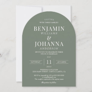 Elegante Moss Green Arch Wedding Einladung