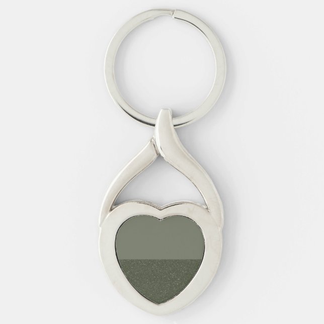 Elegante Moss Green Heart Keychain - Anpassbar Schlüsselanhänger (Vorderseite)