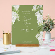 Elegante Moss Green White Hydrangeas Dusche Willko