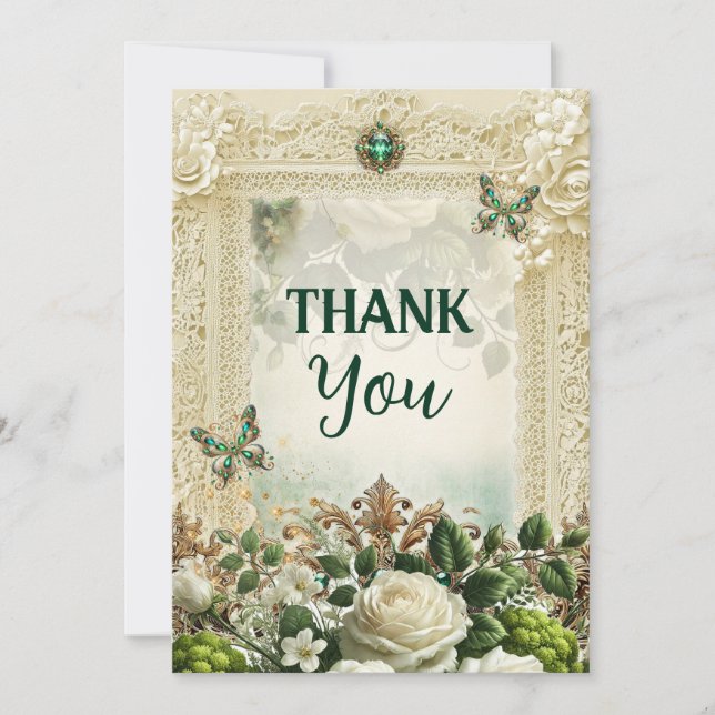 Elegante Moss & Moonlight Vintage Spitze Danke Ca (Vorderseite)