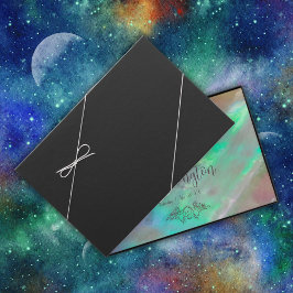 Elegante Mother-of-Pearl Green Wedding Gästebuch