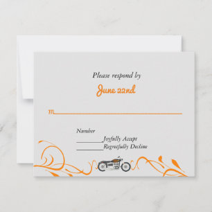 Elégante moto et des filles mariage RSVP