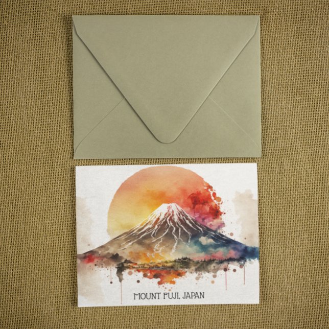 Elegante Mount Fuji Japan Malerei Postkarte (mount fuji japan painting postcard)