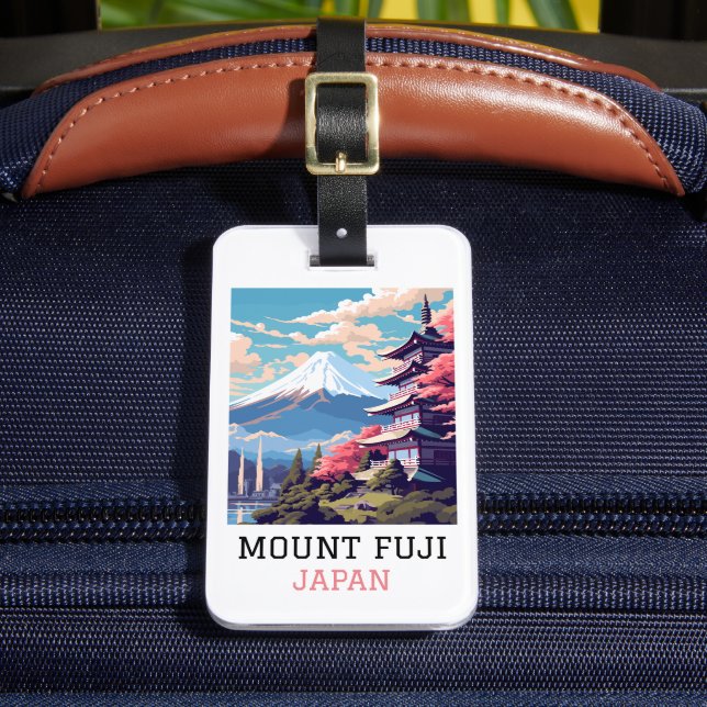 Elegante Mount Fuji Japan Reisen Kunst Gepäckanhänger (Vorderseite Insitu 2)