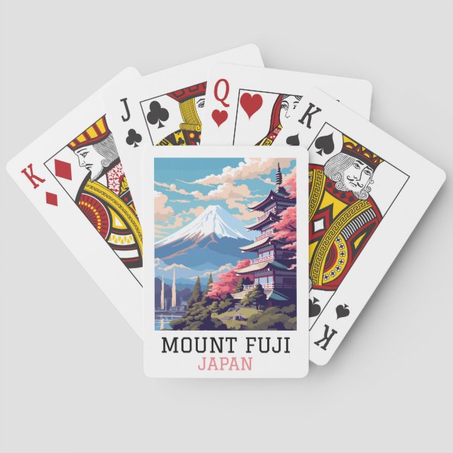 Elegante Mount Fuji Japan Reisen Kunst Spielkarten (Rückseite)