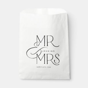 Elegante Mr. und Mrs. Personalisiert Wedding Geschenktütchen