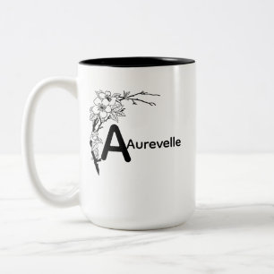 Elégante Mug à deux tons avec Aurevelle Floral Des