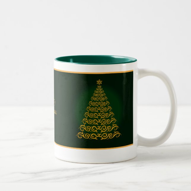 Élégante Mug d'arbre de Noël vert (Droit)
