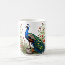 Élégante Mug de café Peacock