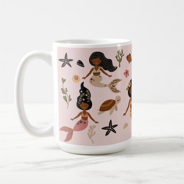 Élégante Mug de sirène afro-américaine (Gauche)