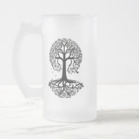 Élégante Mug en verre dépoli avec silhouette d'arb