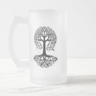 Élégante Mug en verre dépoli avec silhouette d'arb