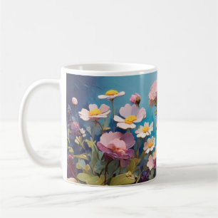 Elégante Mug Fleurs 3D
