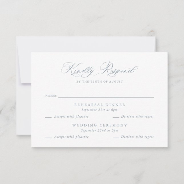 Elegante Multi Event Wedding Probe RSVP Card Einladung (Vorderseite)
