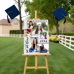 Elegante Multi-Foto-Abschlussanzeige 2026 Poster