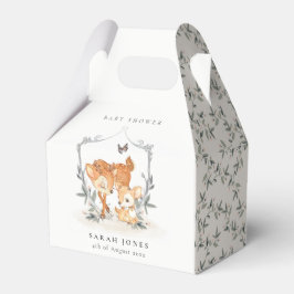 Elegante Mum Deer Fawn Floral Wappen Baby Shower Geschenkschachtel