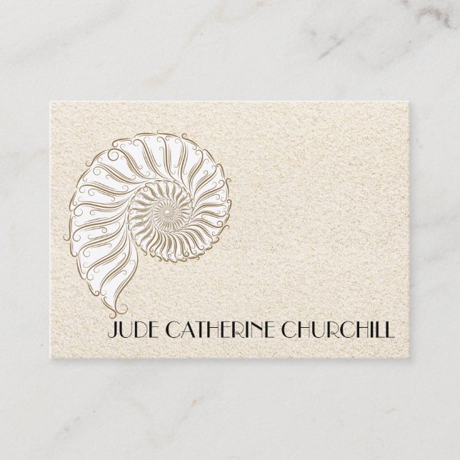 Elegante Muschel Business Card Visitenkarte (Vorderseite)