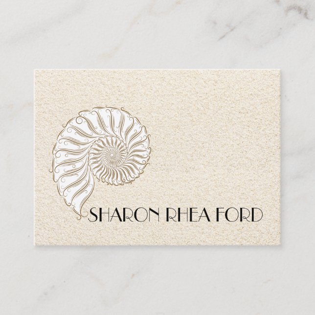 Elegante Muschel Calling Card / Contacts / Busines Visitenkarte (Vorderseite)