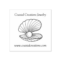 Elegante Muschel mit Pearl Line Art Logo