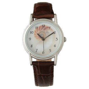 Elegante Muschel-Zahlen Armbanduhr