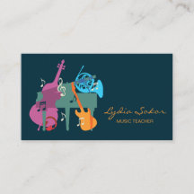 Elegante Music Teacher Business Card