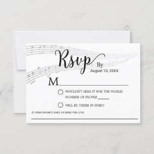Elegante Music Wedding Song Request UAWG RSVP Karte