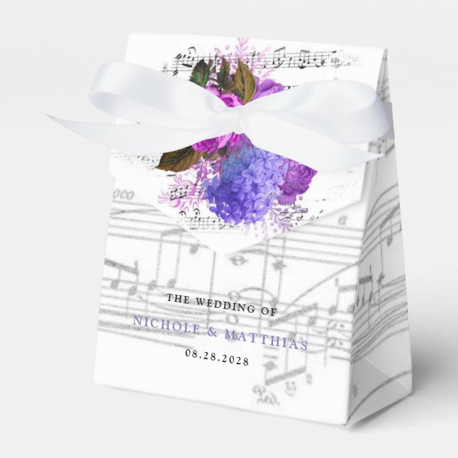 Elegante Musical Floral Wedding Geschenkschachtel (Vorderseite)