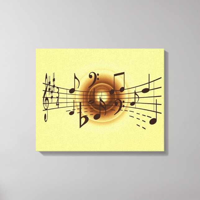 Elegante Musical Notes Wall Leinwand (Vorderseite)