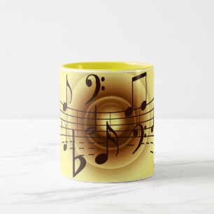 Elegante Musical Notes Zweifarbige Tasse