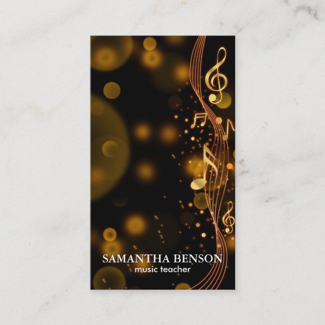 Elegante Musician Visitenkarte mit Musiknote (Vorderseite)