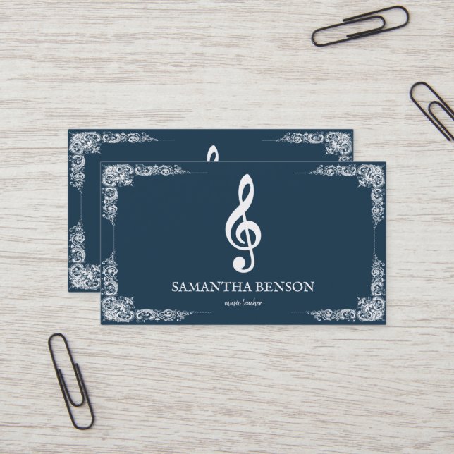 Elegante Musician Visitenkarte mit Musiknote (Vorderseite/Rückseite Beispiel)