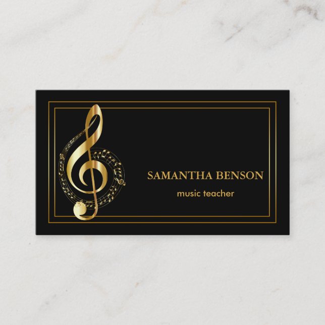 Elegante Musician Visitenkarte mit Musiknote (Vorderseite)