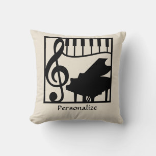 Elegante Musik Klavier Keyboard Notenschlüssel Sty Kissen