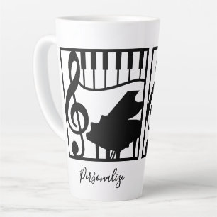 Elegante Musik Klavier Keyboard Notenschlüssel Sty Milchtasse