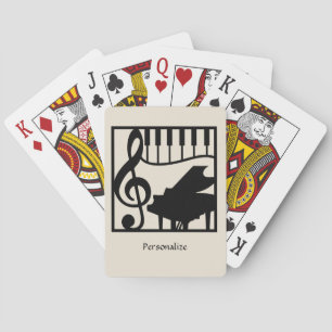 Elegante Musik Klavier Keyboard Notenschlüssel Sty Spielkarten
