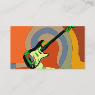 Elegante Musiklehrer Guitar Musical Business Card Visitenkarte