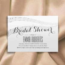 Elegante Musiknoten Bridal Dusche Einladungen