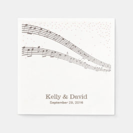 Elegante Musiknoten Musikalisches Hochzeitspapier  Serviette