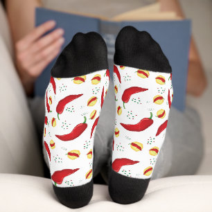 Elegante Muster-Socken für Rote Chile Socken