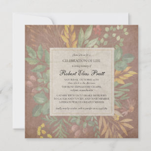 Elegante Mute Herbst Blume Fall Beerdigung Invitat Einladung
