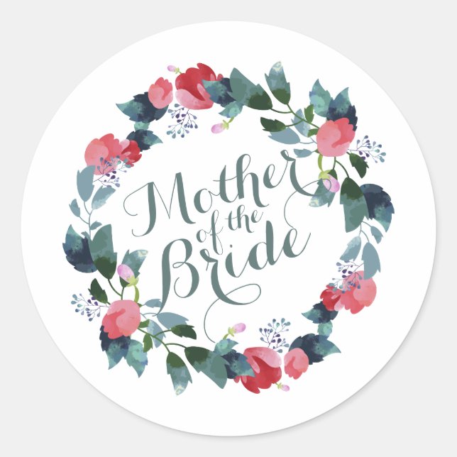 Elegante Mutter der Braut Hochzeit | SIEGEL Runder Aufkleber (Vorderseite)