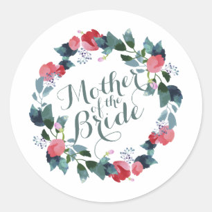 Elegante Mutter der Braut Hochzeit   SIEGEL Runder Aufkleber