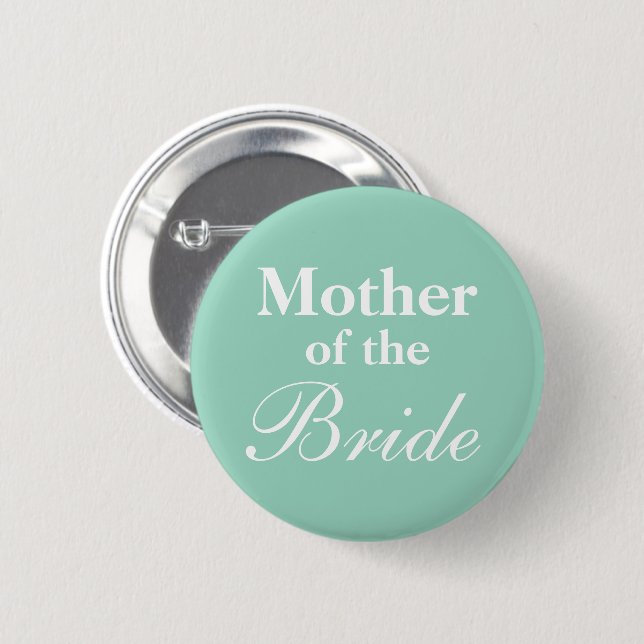 Elegante Mutter der Braut teal blaue Taste Button (Vorne & Hinten)