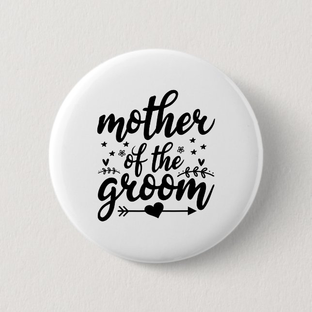 Elegante Mutter der Groom-Hochzeitsheirat-Mama Button (Vorderseite)